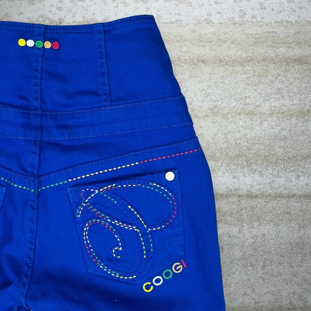 Vintage Y2K Coogi Jeans 30x30 High Waisted Royal Blue Multicolor Embroidery - Picture 3 of 5